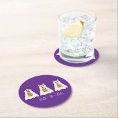 Trick or Treat Corgi Ghost Hunde Halloween Runder Pappuntersetzer (Vor Ort)