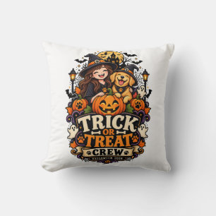 Trick or Treat Crew Halloween-Wurfkissen Dekorat Kissen
