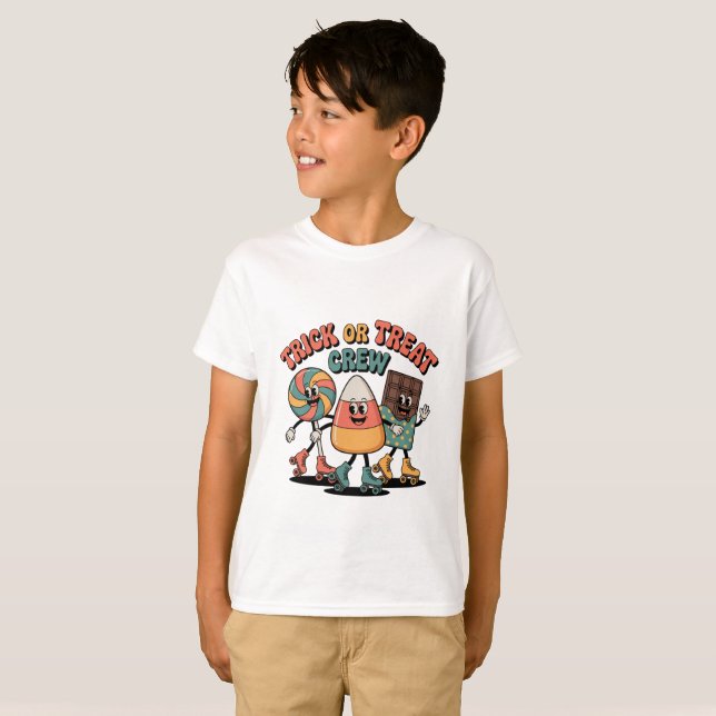 Trick or Treat Crew Kids Halloween Shirt (Vorne ganz)