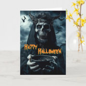 "Trick or Treat" Dein letztes Halloween-Besucher Karte (Gelbe Blume)