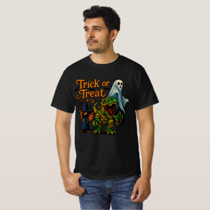 Trick or Treat Dino & Friends Halloween Art T-Shirt