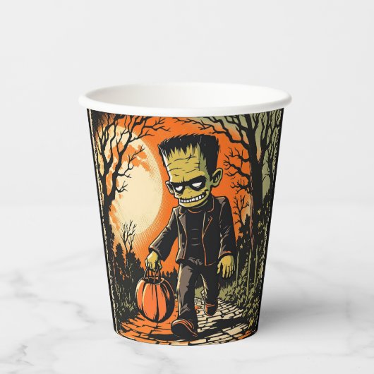 "Trick or Treat Frankie" Replica Circa 1950's Pappbecher (Vorderseite)