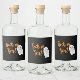Trick or Treat Ghost Halloween Alkoholflaschenetikett