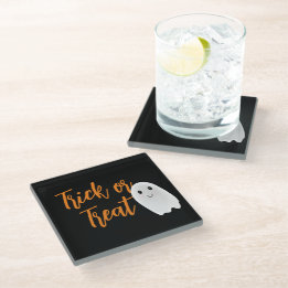 Trick or Treat Ghost Halloween Glasuntersetzer