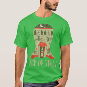 Trick or Treat Ghost Spuk House Halloween Design T-Shirt