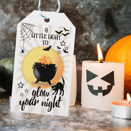 Trick or Treat Glow-Stick-Gift-Tags Geschenkanhänger