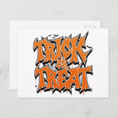 Trick Or Treat Graffiti Postkarte (Vorne/Hinten)