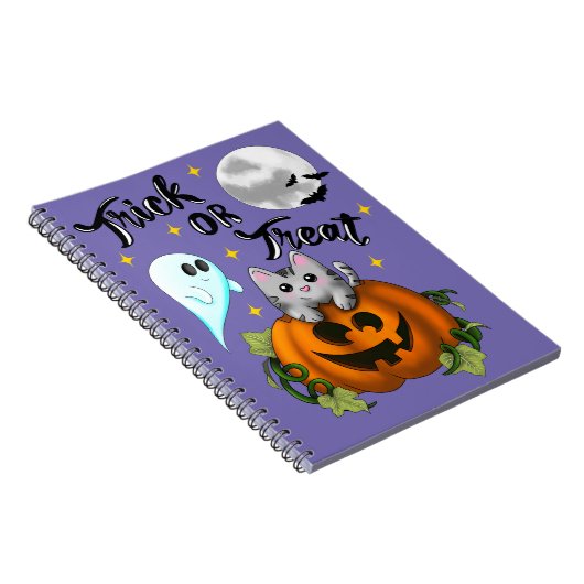 Trick or treat Halloween cat Notizblock (Rechte Seite)