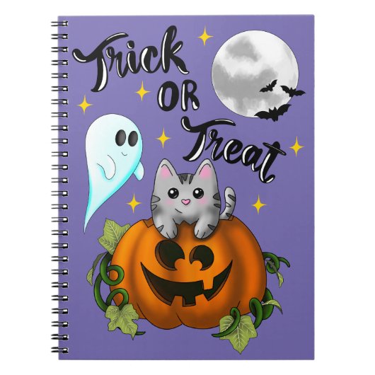 Trick or treat Halloween cat Notizblock (Vorderseite)