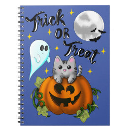 Trick or treat Halloween cat Notizblock