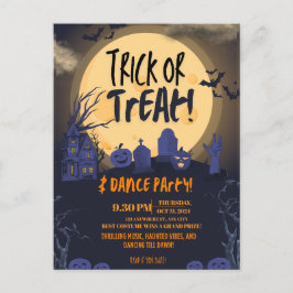 Trick or Treat Halloween Dance Party Invitation🎃 Feiertagspostkarte