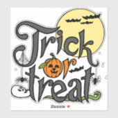 trick or treat  | Halloween design Aufkleber (Blatt)