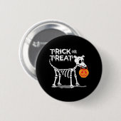 Trick Or Treat Halloween Dog Button (Vorne & Hinten)