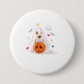 Trick or Treat Halloween Dog Ghost Button (Vorderseite)