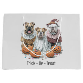 Trick or Treat Halloween English Bulldogs Pumpkin Große Geschenktüte