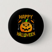 Trick Or Treat Halloween Funny Pumpkin Happy Hallo Button (Vorderseite)