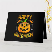 Trick or Treat Halloween Funny Pumpkin Happy Hallo Karte (Gelbe Blume)