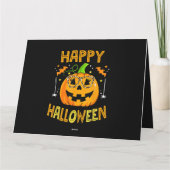Trick or Treat Halloween Funny Pumpkin Happy Hallo Karte (Rückseite)