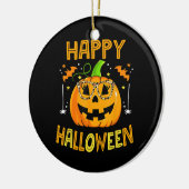 Trick or Treat Halloween Funny Pumpkin Happy Hallo Keramik Ornament (Links)