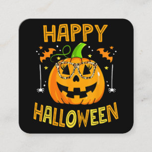 Trick or Treat Halloween Funny Pumpkin Happy Hallo Quadratische Visitenkarte