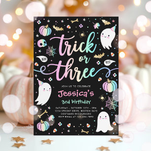 Trick or Treat Halloween Ghost 3. Geburtstags-Part Einladung
