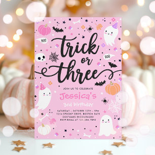 Trick or Treat Halloween Ghost 3. Geburtstags-Part Einladung