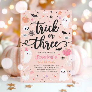 Trick or Treat Halloween Ghost 3. Geburtstags-Part Einladung
