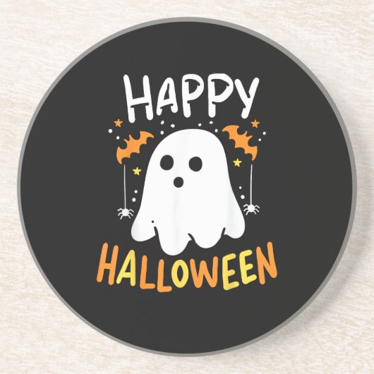 Trick or Treat Halloween Ghost Getränkeuntersetzer (Vorne)
