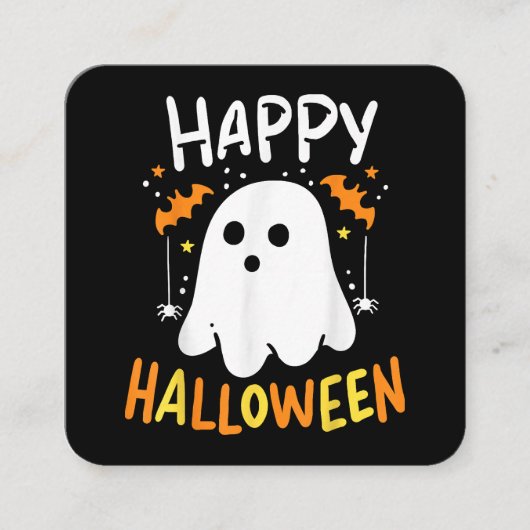 Trick or Treat Halloween Ghost Quadratische Visitenkarte (Vorderseite)