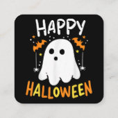 Trick or Treat Halloween Ghost Quadratische Visitenkarte (Rückseite)