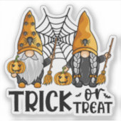 Trick or Treat Halloween Gnomes Aufkleber (Vorderseite)