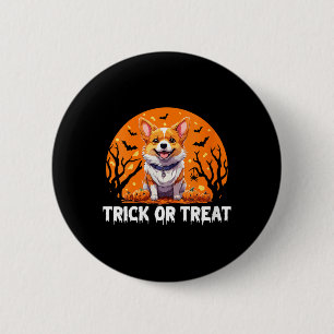 Trick Or Treat Halloween-Hund V-Ausschnitt Damen Button