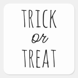 Trick or Treat Halloween. Minimalist Black & White Quadratischer Aufkleber
