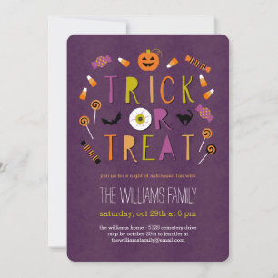 Trick Or Treat Halloween-Party-Einladung Einladung