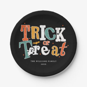 Trick Or Treat Halloween-Party Pappteller