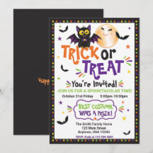 Trick or Treat Halloween-Party Süßer Fledermaus un