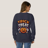 Trick or Treat Halloween Pumpkin Jack-O'-Lantern Sweatshirt (Schwarz voll)