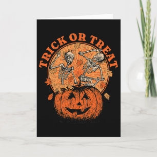 Trick or Treat - Halloween Pumpkin Skelett Karte