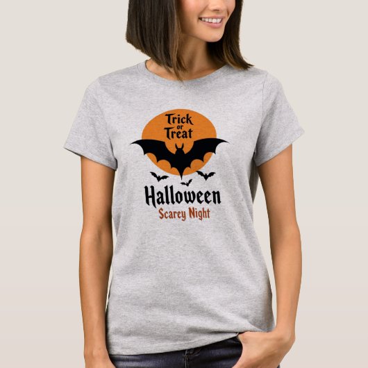 Trick or Treat Halloween Scary Night Bat T-Shirt (Vorderseite)