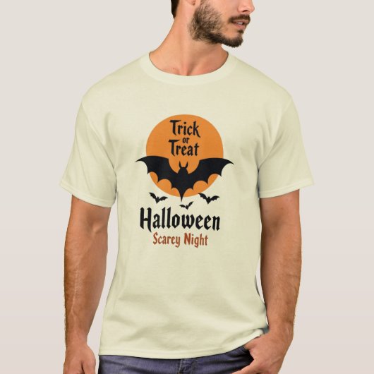 Trick or Treat Halloween Scary Night Bat T-Shirt (Vorderseite)
