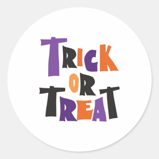 Trick or treat Halloween scary night Runder Aufkleber (Vorderseite)