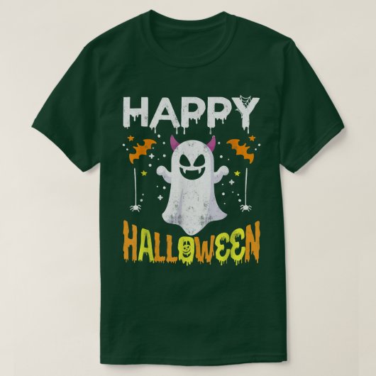 Trick or Treat Halloween Shirt Ghost Pumpkin Happy (Design vorne)