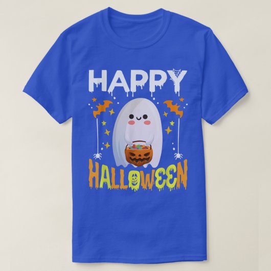 Trick or Treat Halloween Shirt Ghost Pumpkin Happy (Design vorne)