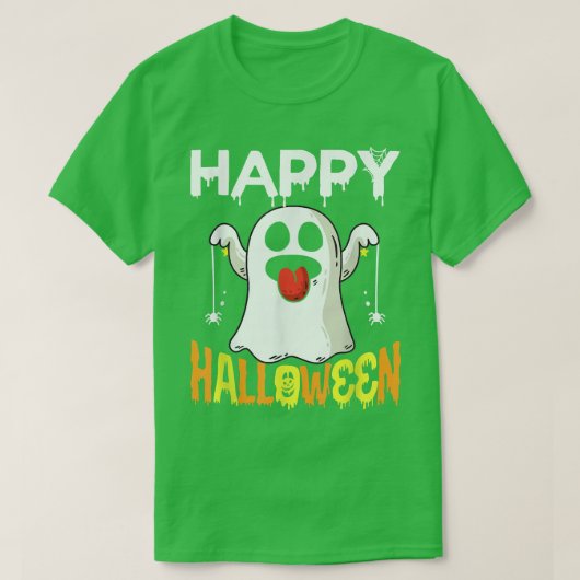 Trick or Treat Halloween Shirt Ghost Pumpkin Happy (Design vorne)