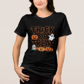 Trick or Treat: Halloween T-Shirt with Pumpkins an Tri-Blend Shirt (Vorderseite)