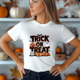 Trick or Treat: Halloween T-Shirt with Pumpkins an Tri-Blend Shirt