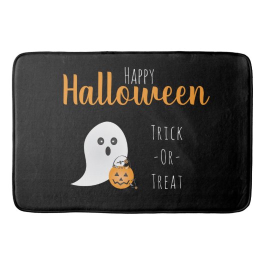 Trick or Treat Happy Halloween Ghost Spooky Badematte (Vorderseite)