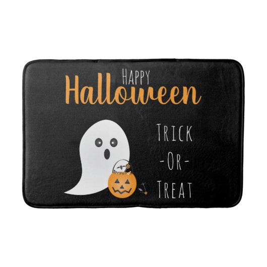 Trick or Treat Happy Halloween Ghost Spooky Badematte (Vorderseite)