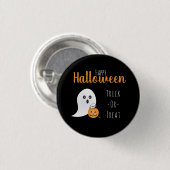Trick or Treat Happy Halloween Ghost Spooky Button (Vorne & Hinten)