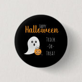 Trick or Treat Happy Halloween Ghost Spooky Button (Vorderseite)